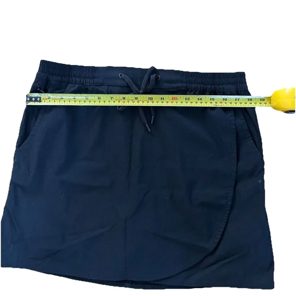 Eddie Bauer Women’s Tulip Hem Skort Black Large Hiking Travel Athletic Stretch